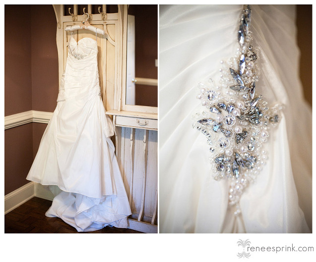 photo of gown and accessories at Fearrington Village wedding