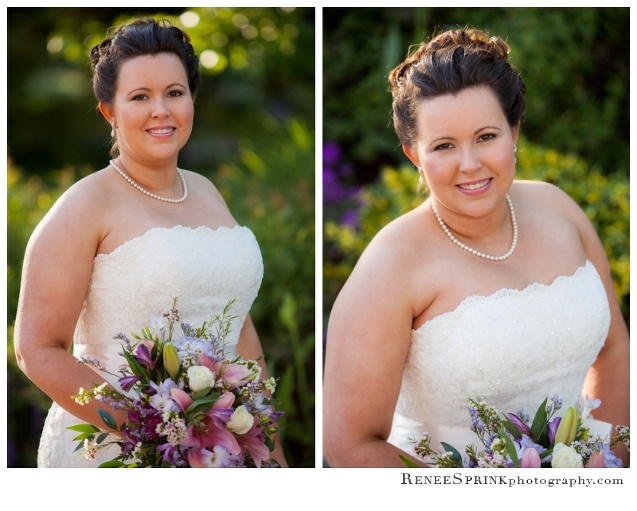 photos of a bride at Fletcher Park in Raleigh