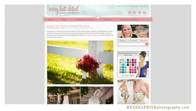 Every Last Detail wedding blog features wedding by Renee Sprink Photography