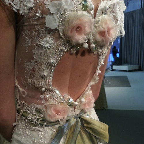 Claire Pettibone wedding dresses feature interesting backs